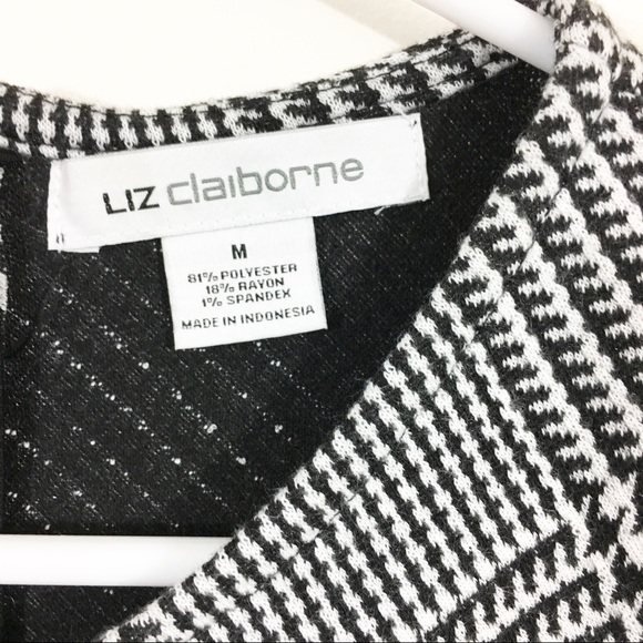 Liz Claiborne Sleeveless Houndstooth Top - Picture 2 of 4